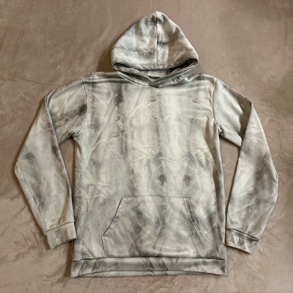 NWT Men’s Gray/cream hooded camo sweatshirt - large - Picture 1 of 6